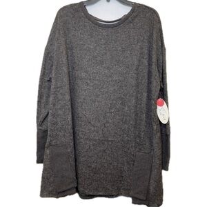 🔥 Boutique NWT Plus Size Gray Long Sleeve Sweater 1X